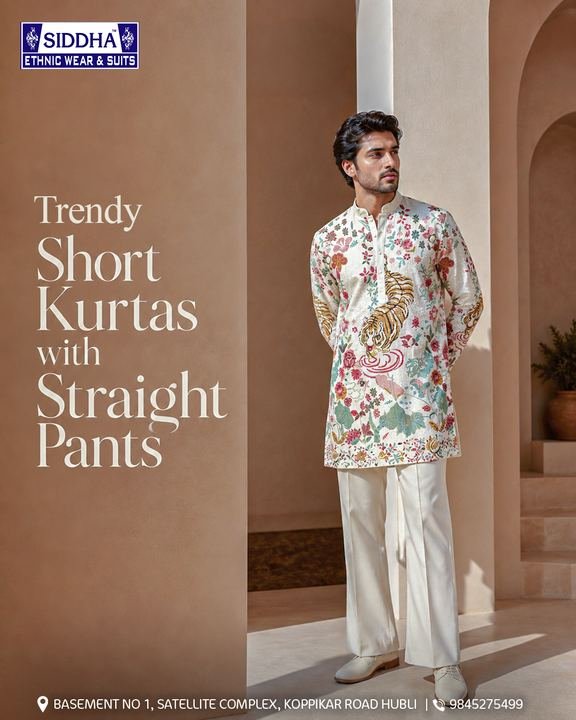 Short kurta with straight pants
