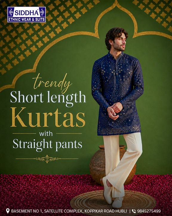 Midnight short kurta set — Kurtas