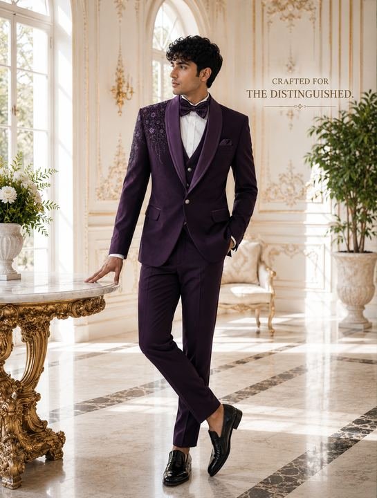 Navy shawl-collar tuxedo — Suits